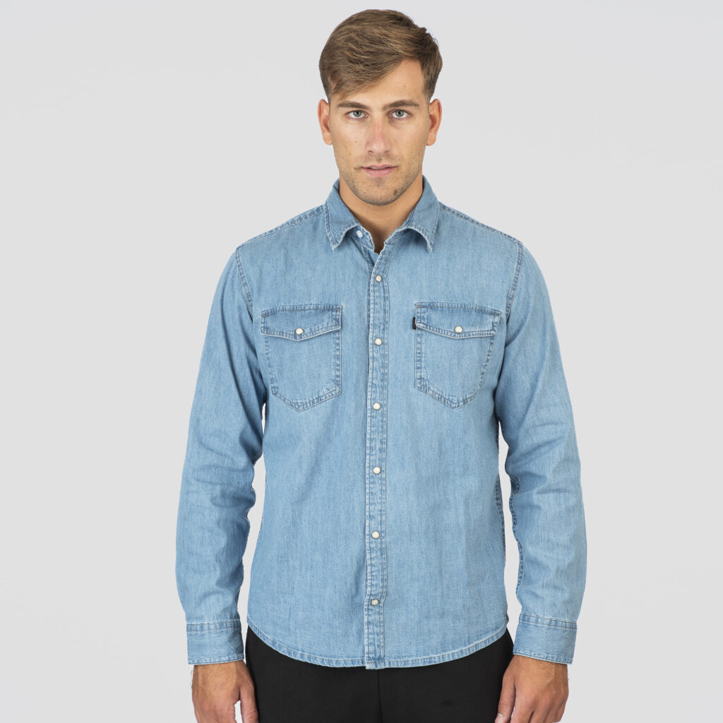 261DS-5068 NOS DENIM SHIRTS WITH SNAP BUTTONS LIGHT DENIM BLUE