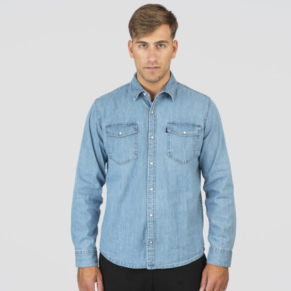 261DS-5068 NOS DENIM SHIRTS WITH SNAP BUTTONS LIGHT DENIM BLUE
