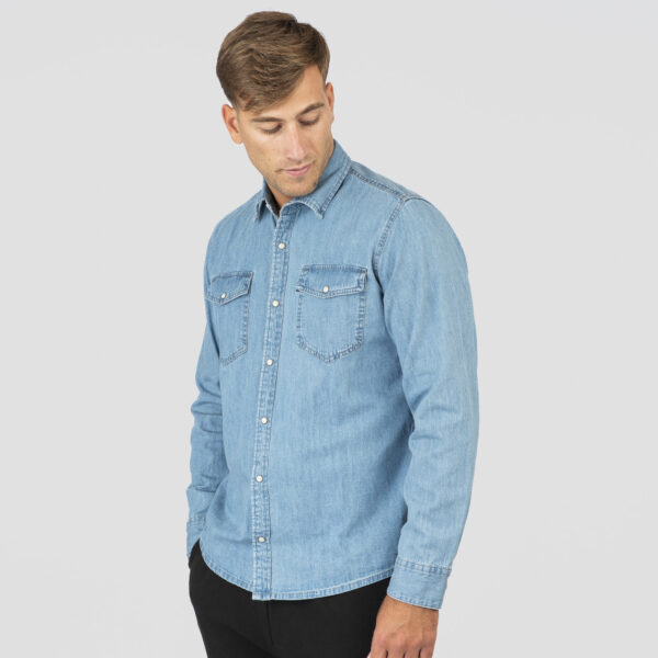 261DS-5068 NOS DENIM SHIRTS WITH SNAP BUTTONS LIGHT DENIM BLUE