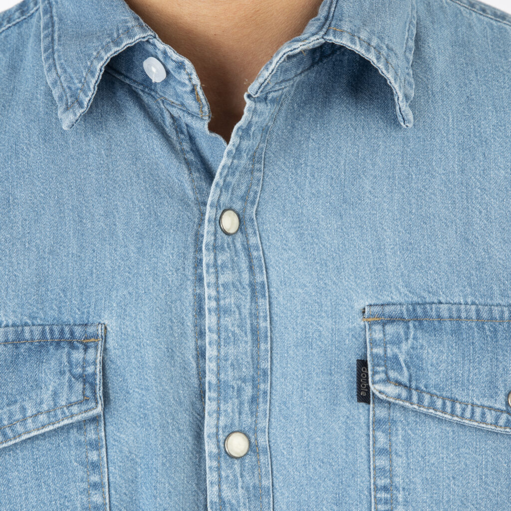 261DS-5068 NOS DENIM SHIRTS WITH SNAP BUTTONS LIGHT DENIM BLUE
