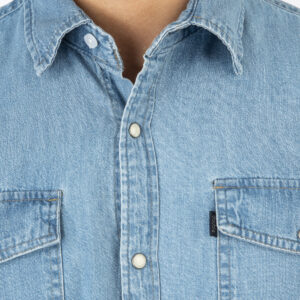 261DS-5068 NOS DENIM SHIRTS WITH SNAP BUTTONS LIGHT DENIM BLUE - Image 5