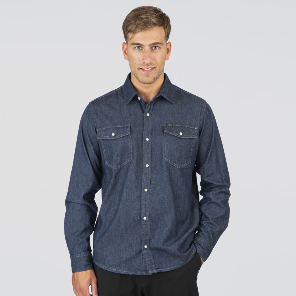 251DS-5128 NOS DENIM SHIRTS WITH SNAP BUTTONS DARK BLUE DENIM