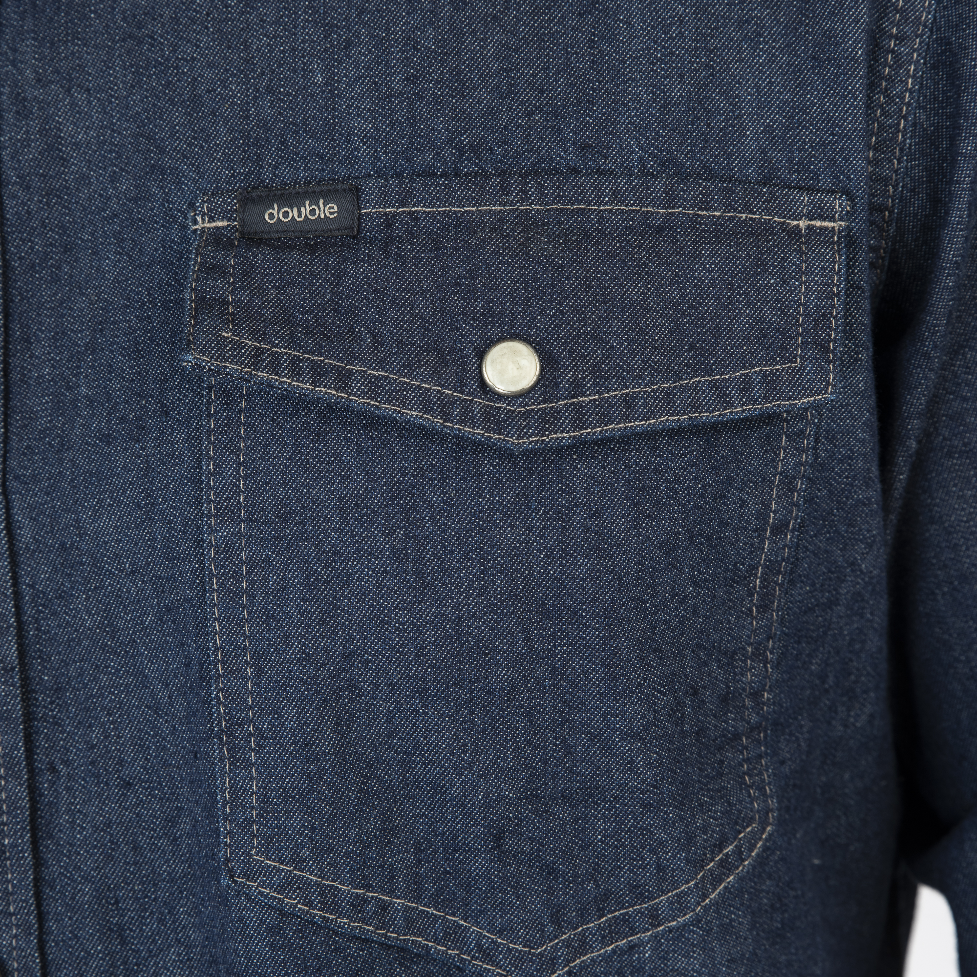 251DS-5128 NOS DENIM SHIRTS WITH SNAP BUTTONS DARK BLUE DENIM - Image 5