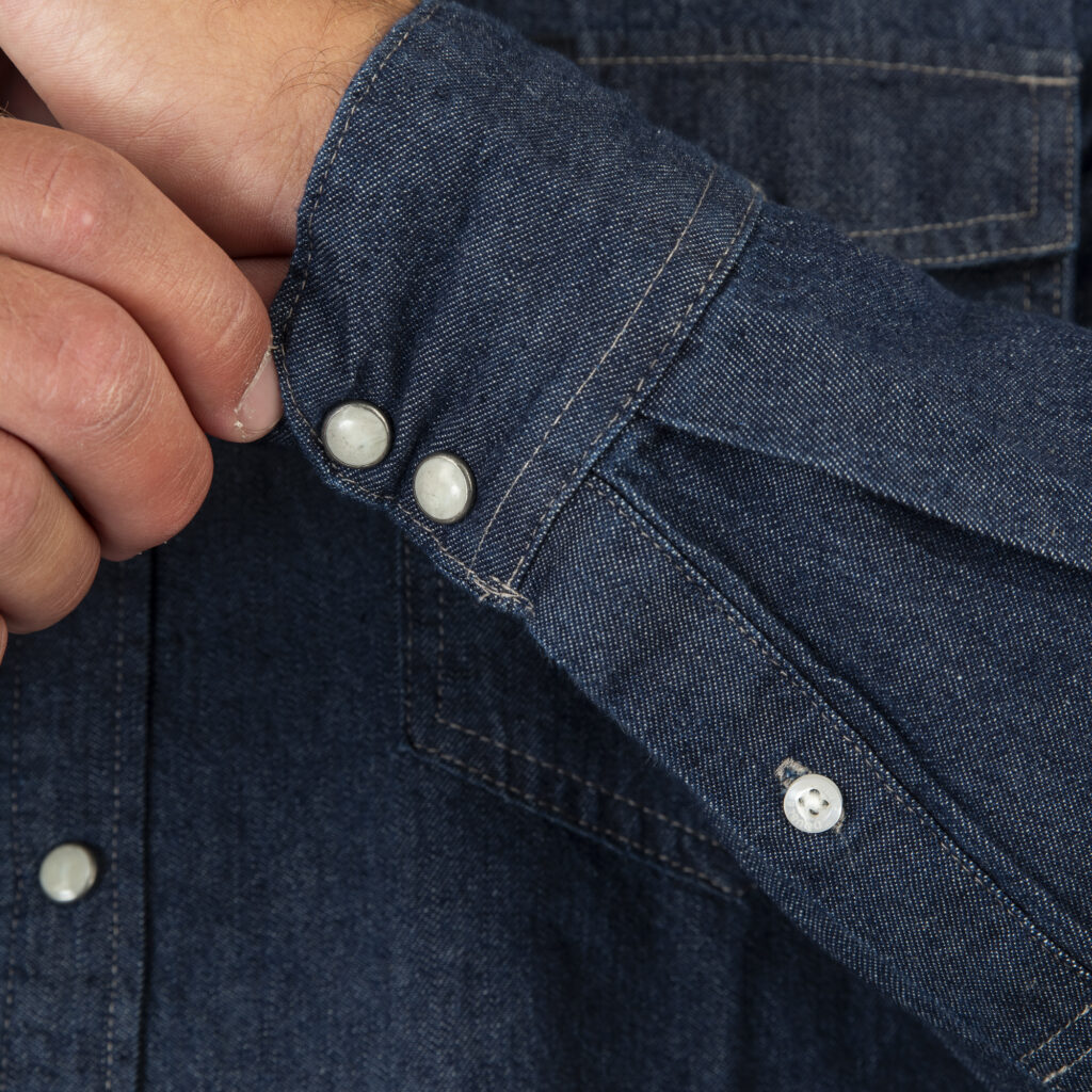 251DS-5128 NOS DENIM SHIRTS WITH SNAP BUTTONS DARK BLUE DENIM