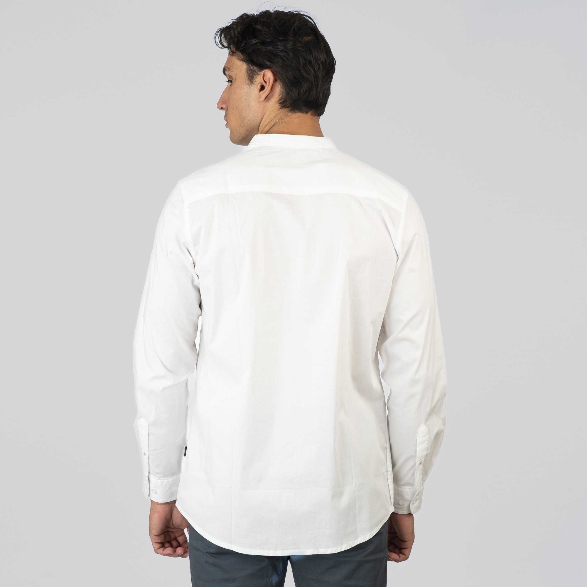 261FS-5120 NOS SHIRTS WITH MAO COLLAR AND CHEST DENSE EMBROIDERY WHITE - Image 4