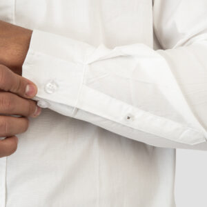 261FS-5120 NOS SHIRTS WITH MAO COLLAR AND CHEST DENSE EMBROIDERY WHITE - Image 5
