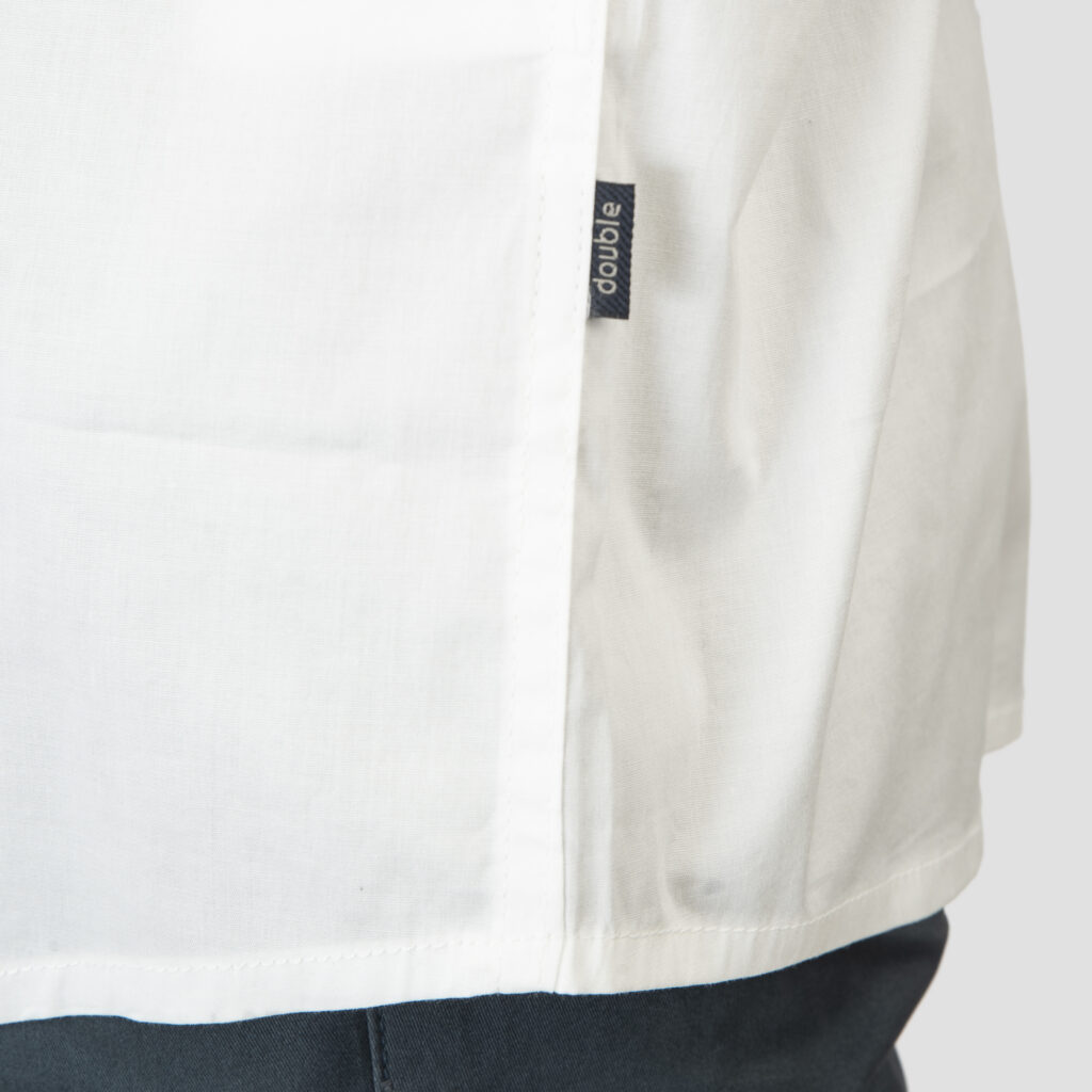 261FS-5120 NOS SHIRTS WITH MAO COLLAR AND CHEST DENSE EMBROIDERY WHITE