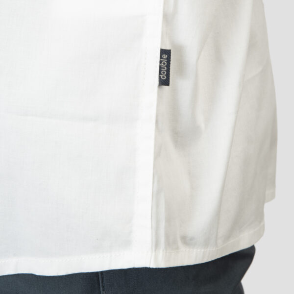 261FS-5120 NOS SHIRTS WITH MAO COLLAR AND CHEST DENSE EMBROIDERY WHITE