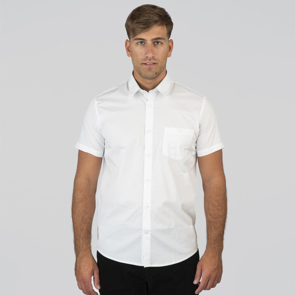 261GS-5073 NOS SHIRTS WITH CHEST POCKET AND SHORT SLEEVES WHITE