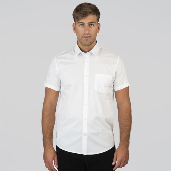 261GS-5073 NOS SHIRTS WITH CHEST POCKET AND SHORT SLEEVES WHITE