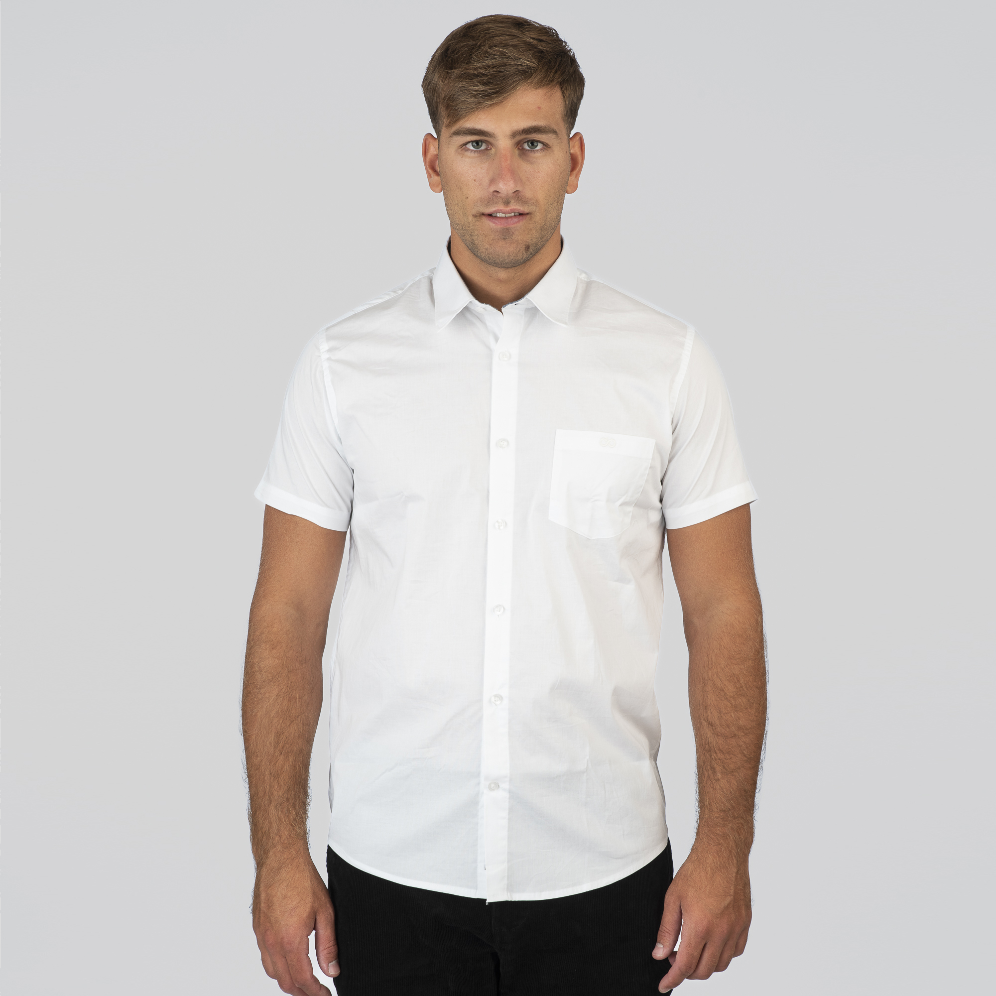 261GS-5073 NOS SHIRTS WITH CHEST POCKET AND SHORT SLEEVES WHITE - Image 1