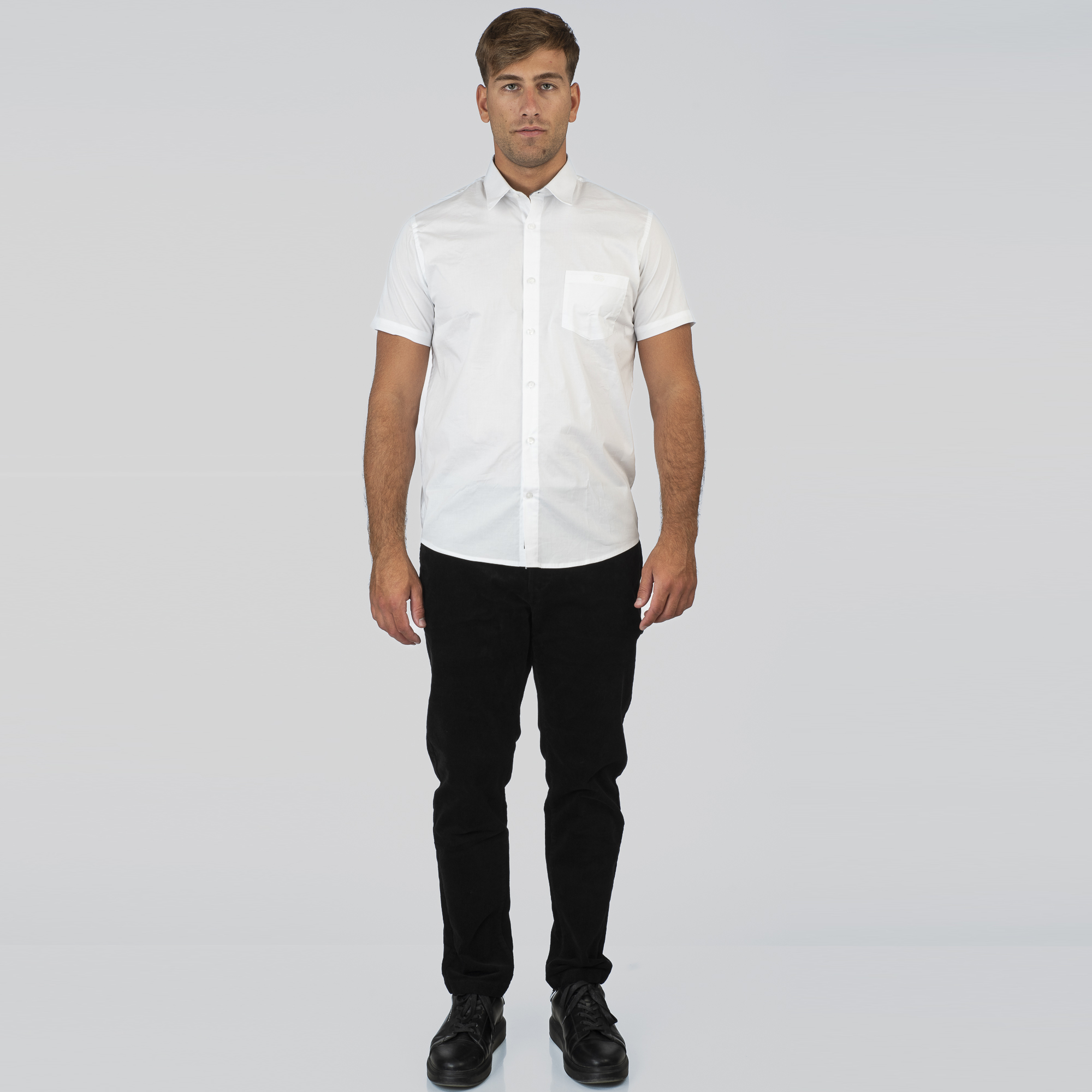 261GS-5073 NOS SHIRTS WITH CHEST POCKET AND SHORT SLEEVES WHITE - Image 2