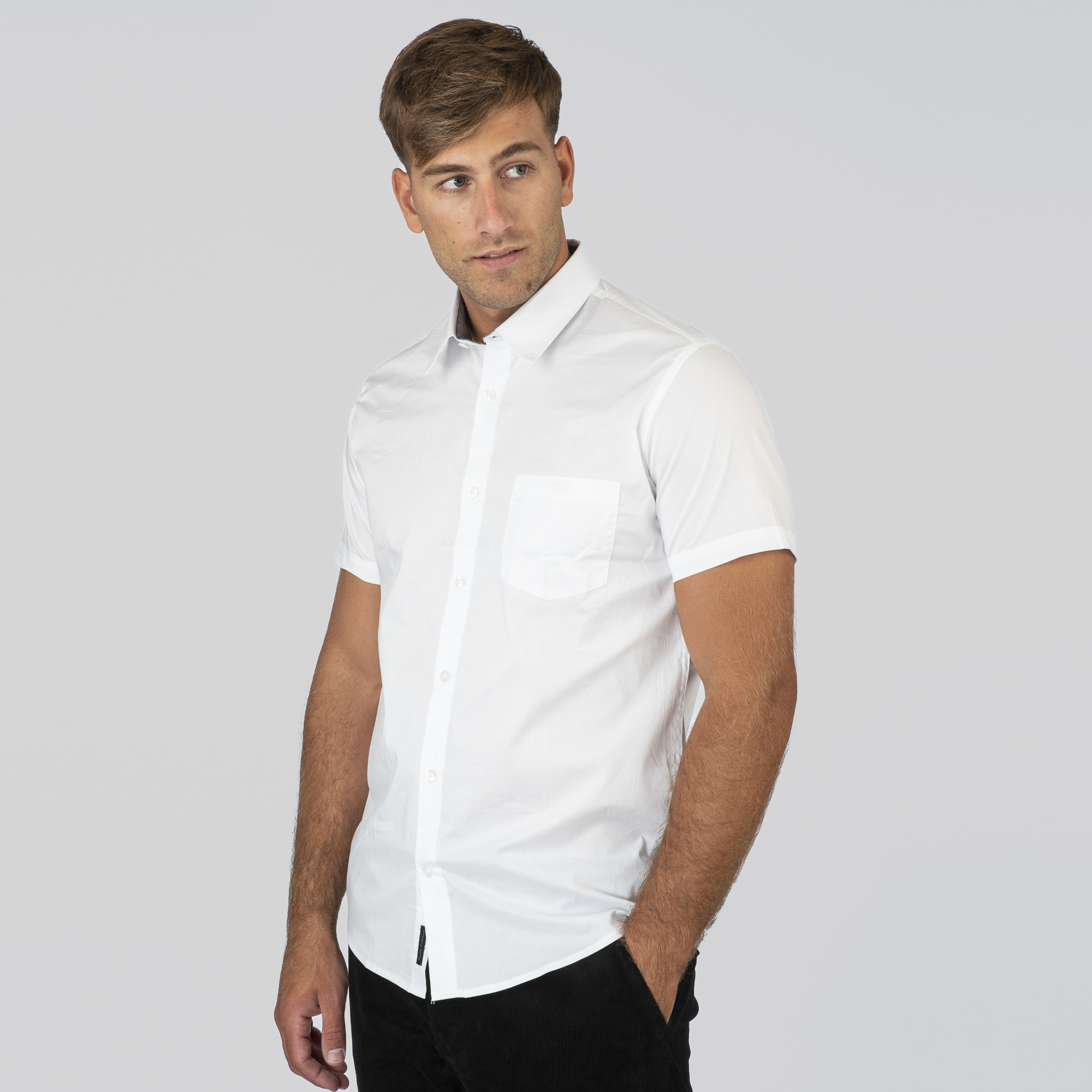 261GS-5073 NOS SHIRTS WITH CHEST POCKET AND SHORT SLEEVES WHITE - Image 3
