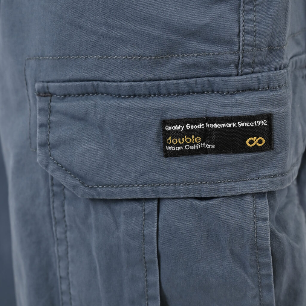 261CCP-4097 PANTS CARGO WITH ELASTIC TAPE HEM STONE BLUE
