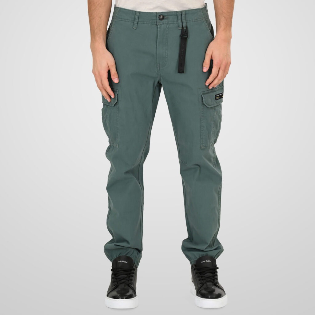 261CCP-4097 PANTS CARGO WITH ELASTIC TAPE HEM JADE