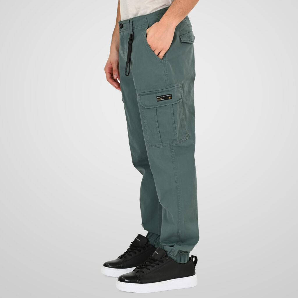 261CCP-4097 PANTS CARGO WITH ELASTIC TAPE HEM JADE