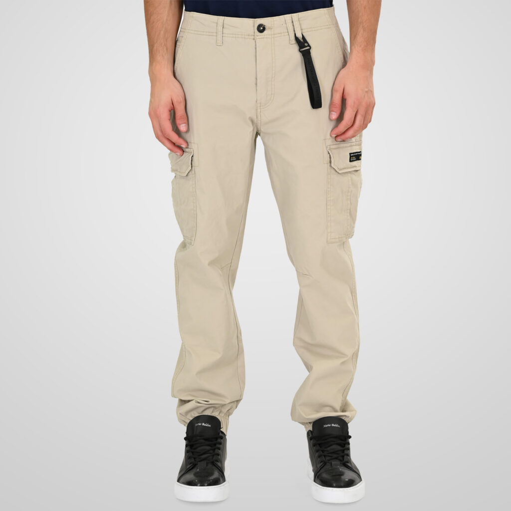 261CCP-4097 PANTS CARGO WITH ELASTIC TAPE HEM ICE GREY