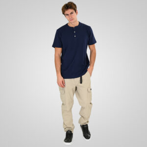 261CCP-4097 PANTS CARGO WITH ELASTIC TAPE HEM ICE GREY