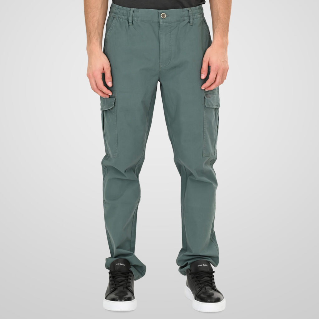 261CCP-4098 CHINOS CARGO PANTS WITH ELASTIC WAISTBAND JADE