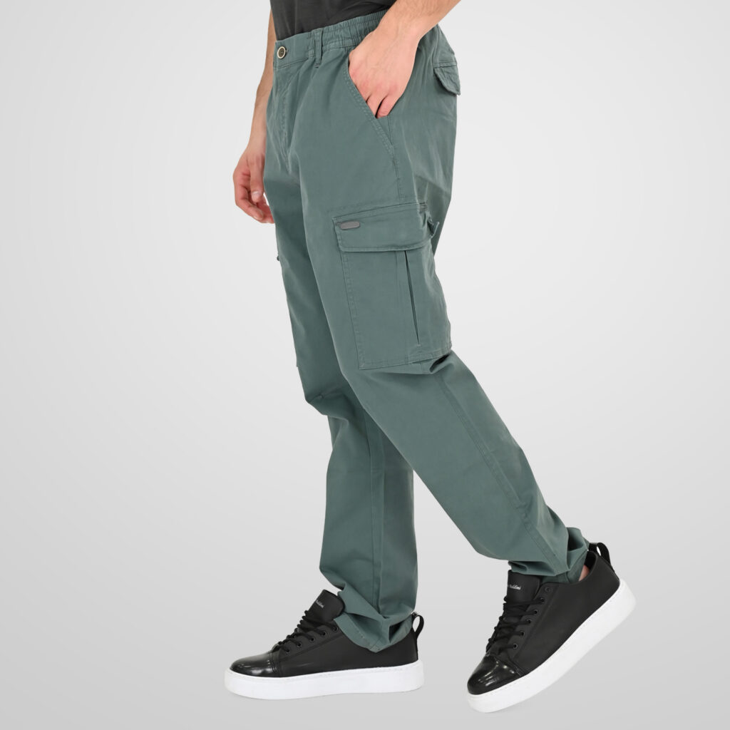 261CCP-4098 CHINOS CARGO PANTS WITH ELASTIC WAISTBAND JADE