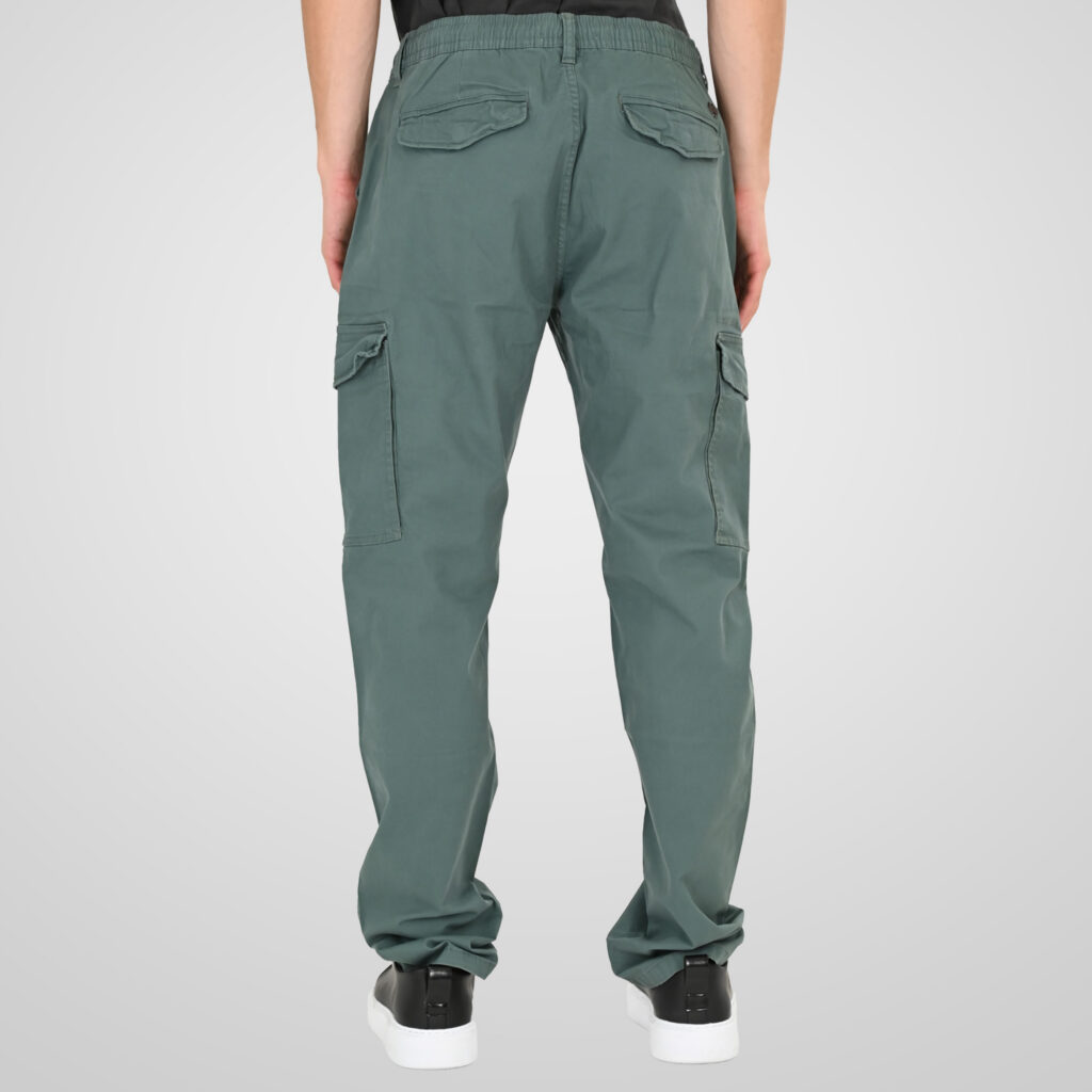 261CCP-4098 CHINOS CARGO PANTS WITH ELASTIC WAISTBAND JADE