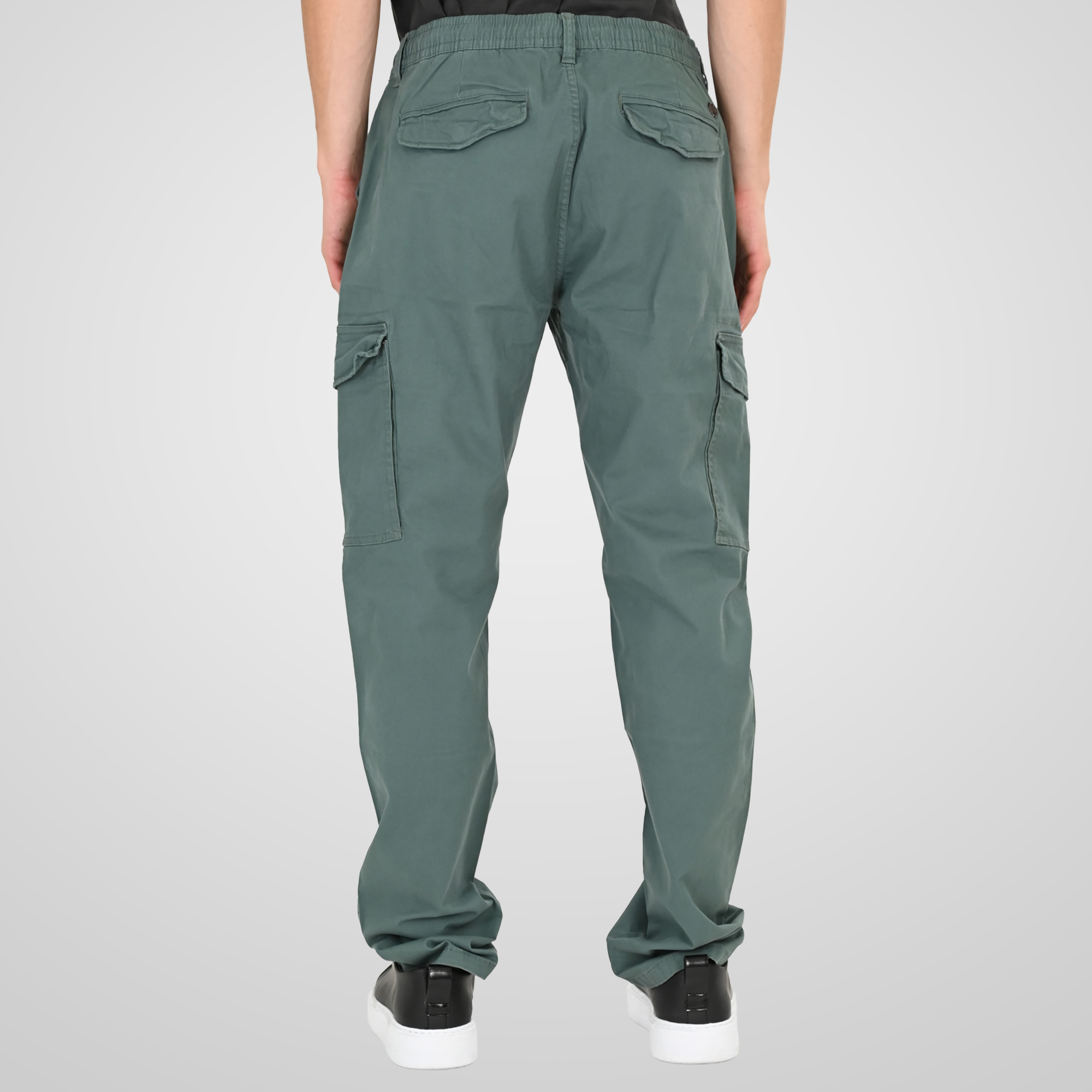 261CCP-4098 CHINOS CARGO PANTS WITH ELASTIC WAISTBAND JADE - Image 4