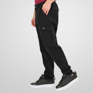261CCP-4098 CHINOS CARGO PANTS WITH ELASTIC WAISTBAND BLACK - Image 3
