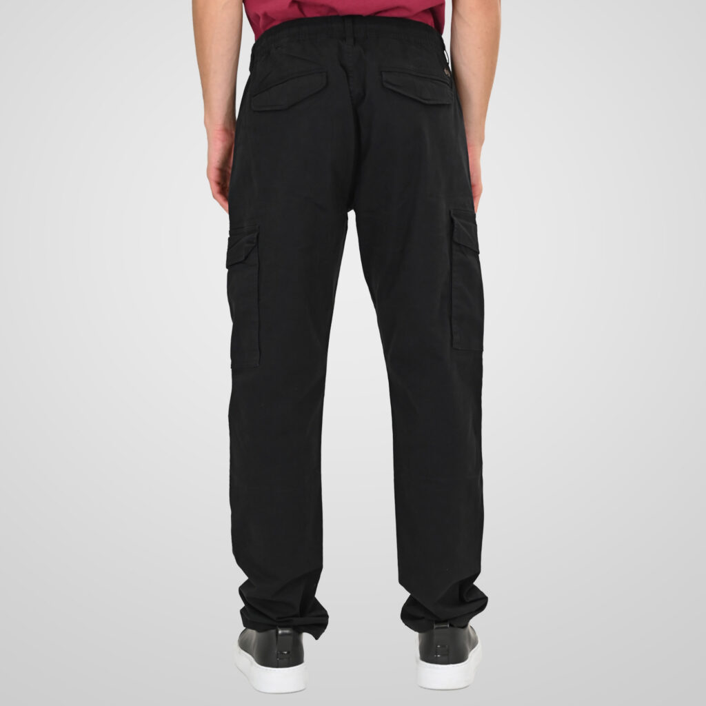 261CCP-4098 CHINOS CARGO PANTS WITH ELASTIC WAISTBAND BLACK