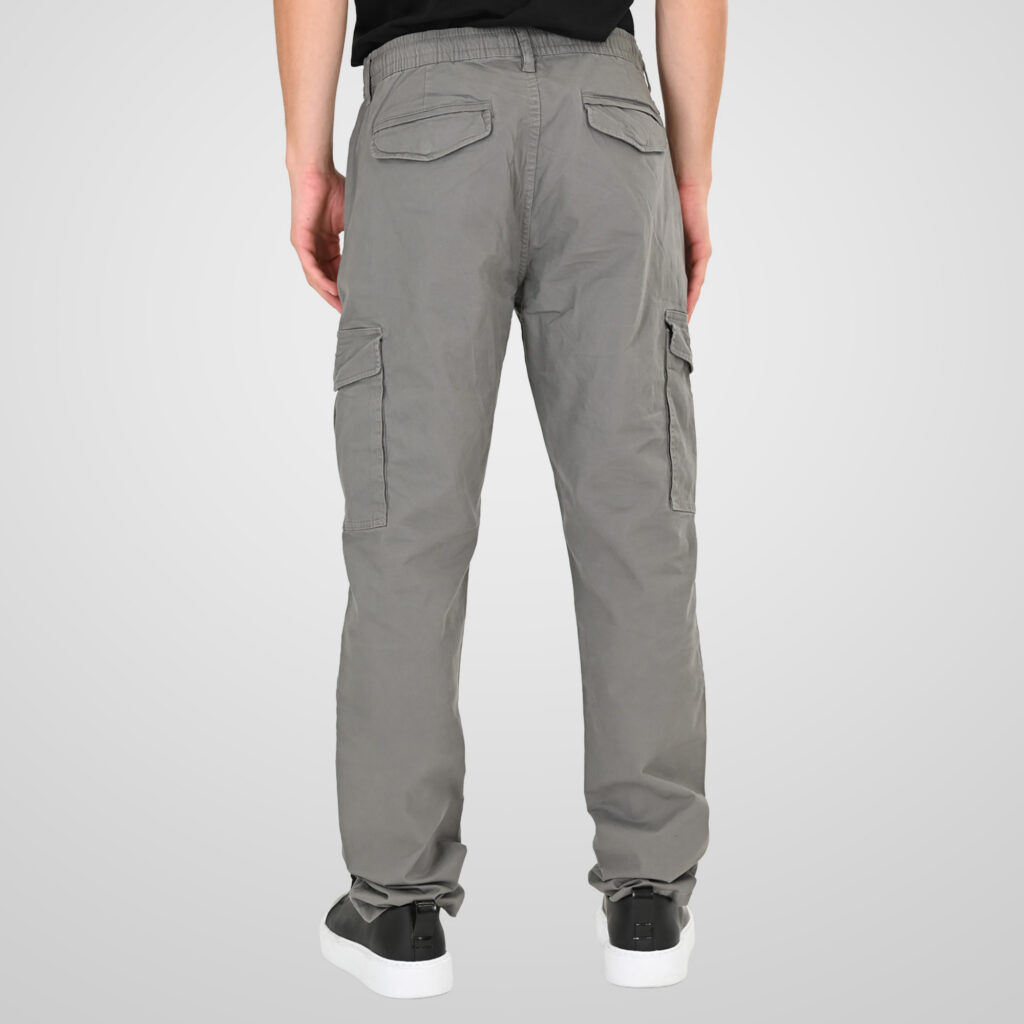 261CCP-4098 CHINOS CARGO PANTS WITH ELASTIC WAISTBAND LT CHARCOAL