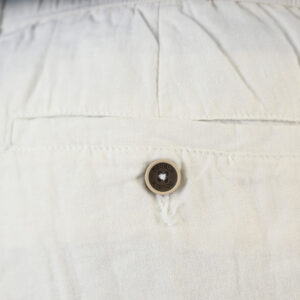 261CP-4104 CHINOS LINEN BLEND PANTS WITH ELASTICATED WAISTBAND LINEN WHITE - Image 5
