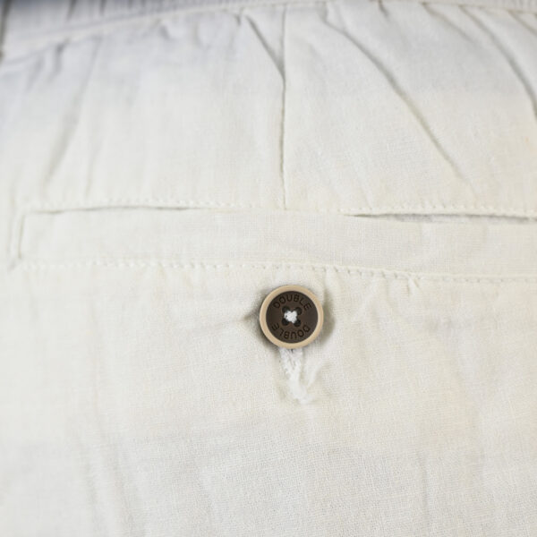 261CP-4104 CHINOS LINEN BLEND PANTS WITH ELASTICATED WAISTBAND LINEN WHITE