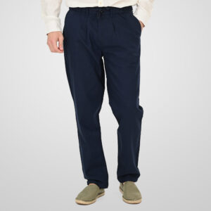 261CP-4104 CHINOS LINEN BLEND PANTS WITH ELASTICATED WAISTBAND NAVY