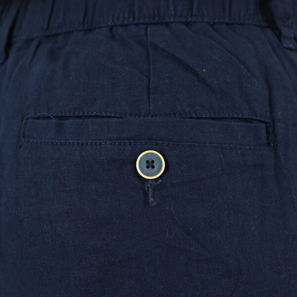 261CP-4104 CHINOS LINEN BLEND PANTS WITH ELASTICATED WAISTBAND NAVY