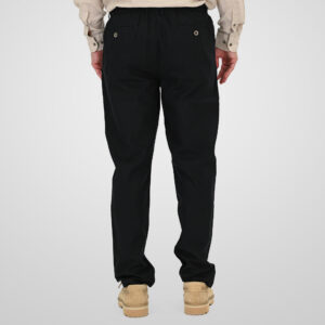 261CP-4104 CHINOS LINEN BLEND PANTS WITH ELASTICATED WAISTBAND BLACK - Image 4
