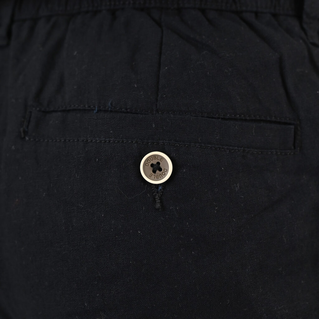 261CP-4104 CHINOS LINEN BLEND PANTS WITH ELASTICATED WAISTBAND BLACK