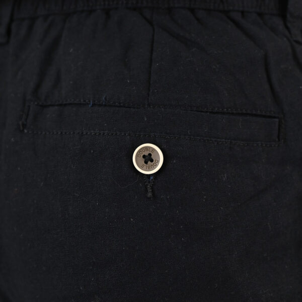 261CP-4104 CHINOS LINEN BLEND PANTS WITH ELASTICATED WAISTBAND BLACK