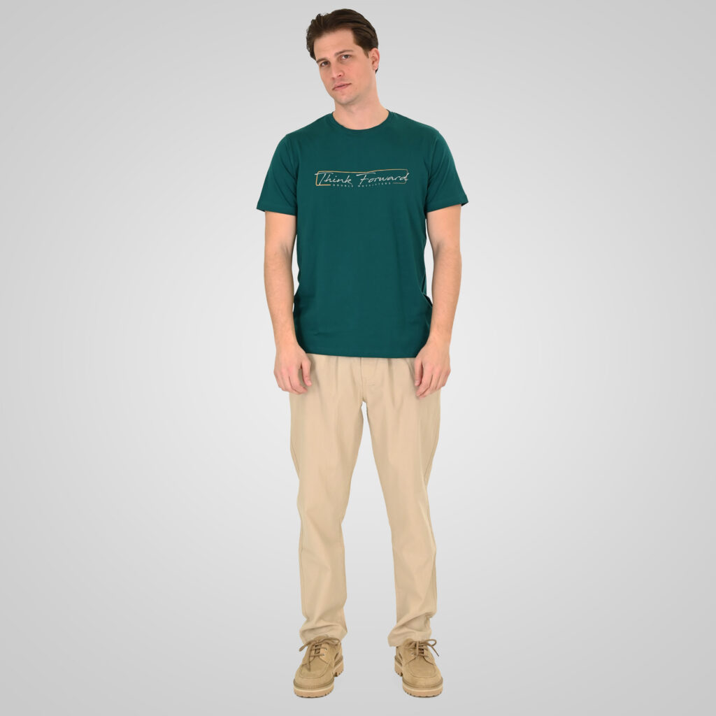 261CP-4104 CHINOS LINEN BLEND PANTS WITH ELASTICATED WAISTBAND LT BEIGE