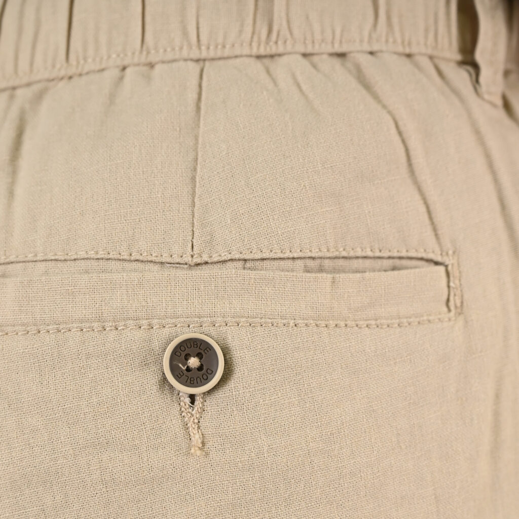 261CP-4104 CHINOS LINEN BLEND PANTS WITH ELASTICATED WAISTBAND LT BEIGE