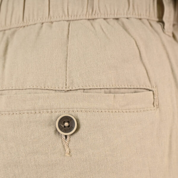 261CP-4104 CHINOS LINEN BLEND PANTS WITH ELASTICATED WAISTBAND LT BEIGE