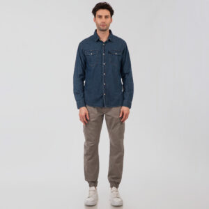 261DS-5067 NOS DENIM SHIRTS WITH SNAP BUTTONS MIDDLE DENIM BLUE