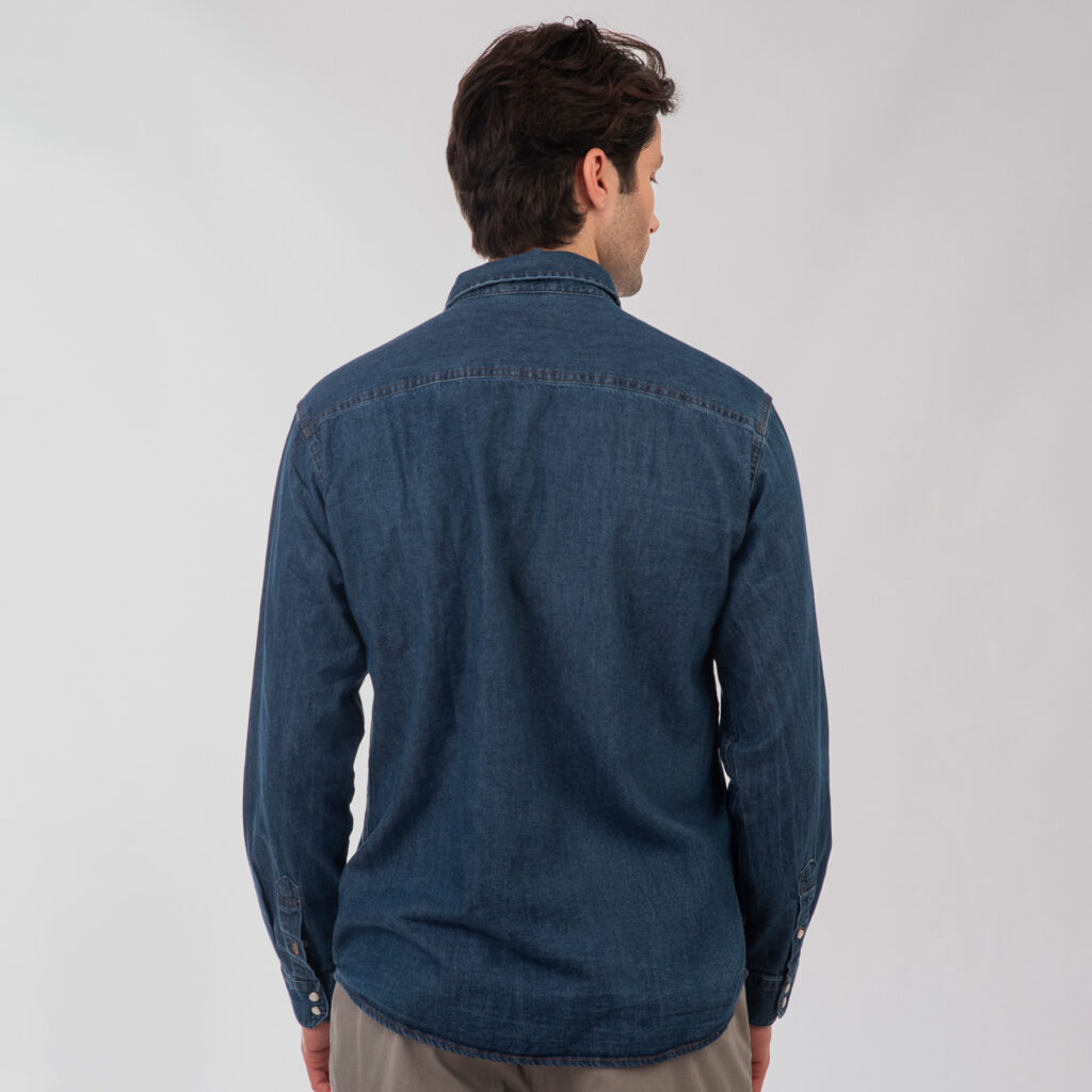 261DS-5067 NOS DENIM SHIRTS WITH SNAP BUTTONS MIDDLE DENIM BLUE