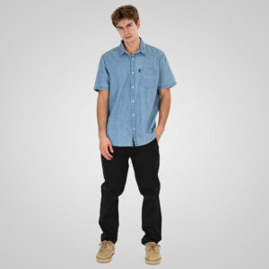 261DS-5153 DENIM SHIRT SHORT SLEEVE LIGHT DENIM BLUE