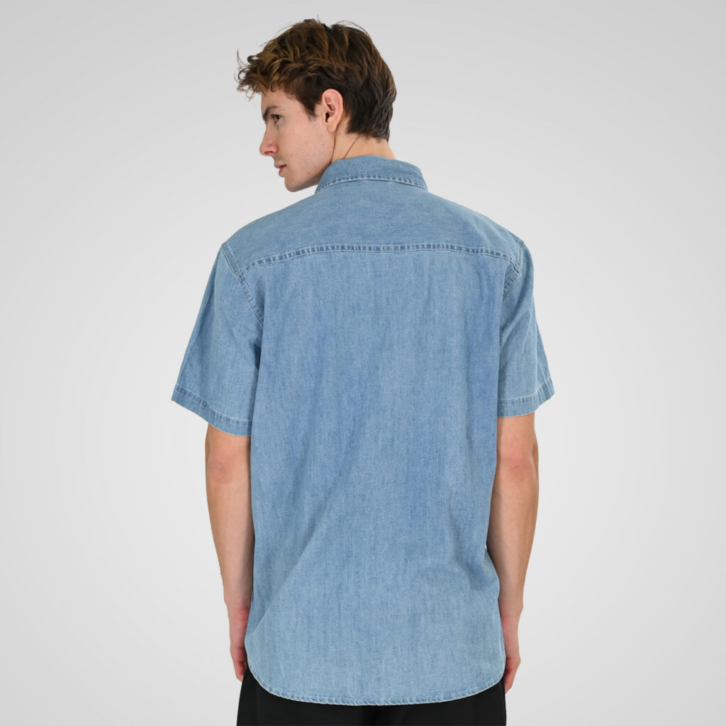 261DS-5153 DENIM SHIRT SHORT SLEEVE LIGHT DENIM BLUE