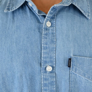 261DS-5153 DENIM SHIRT SHORT SLEEVE LIGHT DENIM BLUE - Image 5