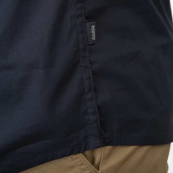 261FS-5120 NOS SHIRTS WITH MAO COLLAR AND CHEST DENSE EMBROIDERY NAVY