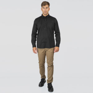 261GS-5072 NOS SHIRTS WITH CHEST POCKET AND DENSE EMBROIDERY BLACK