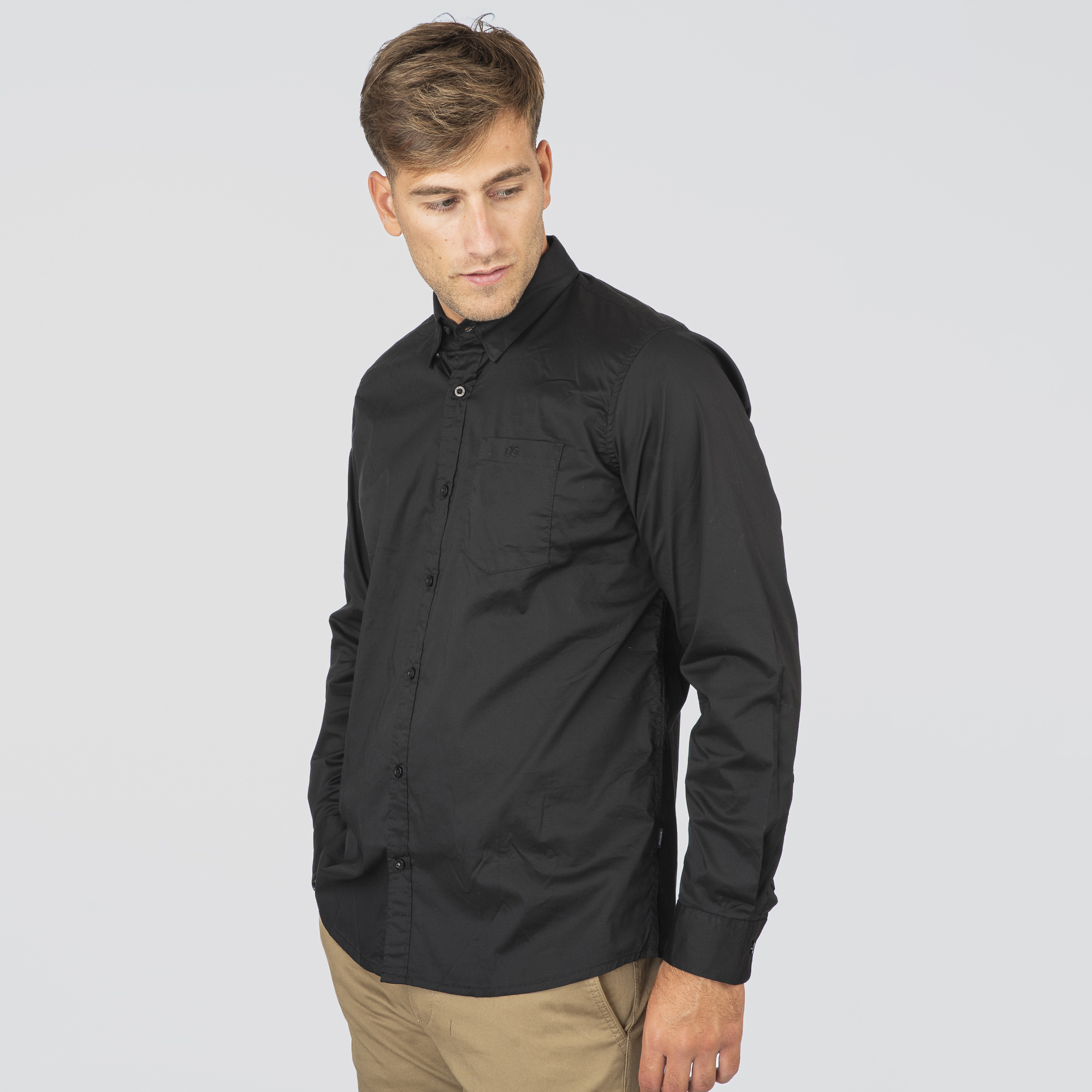 261GS-5072 NOS SHIRTS WITH CHEST POCKET AND DENSE EMBROIDERY BLACK - Image 3
