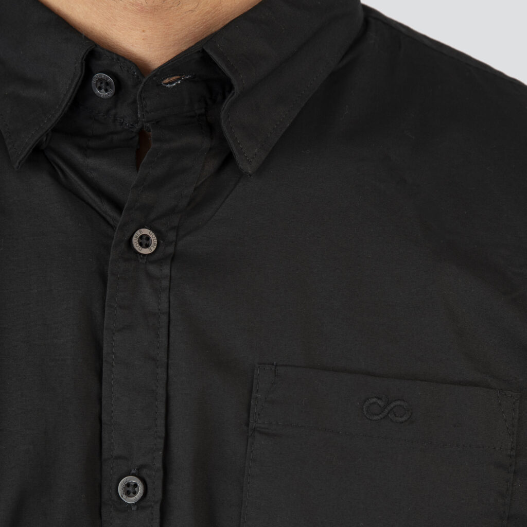 261GS-5072 NOS SHIRTS WITH CHEST POCKET AND DENSE EMBROIDERY BLACK