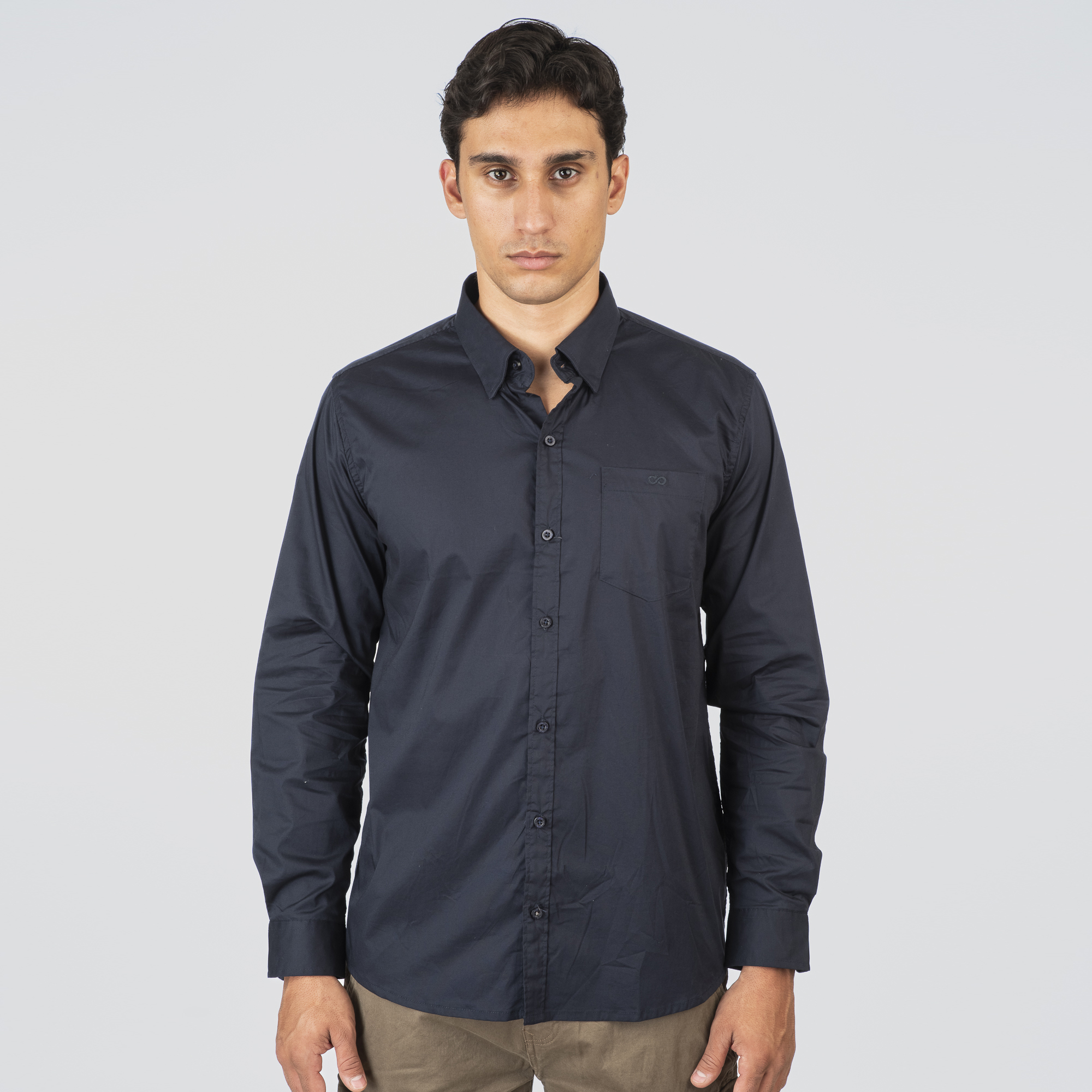 261GS-5072 NOS SHIRTS WITH CHEST POCKET AND DENSE EMBROIDERY NAVY - Image 1
