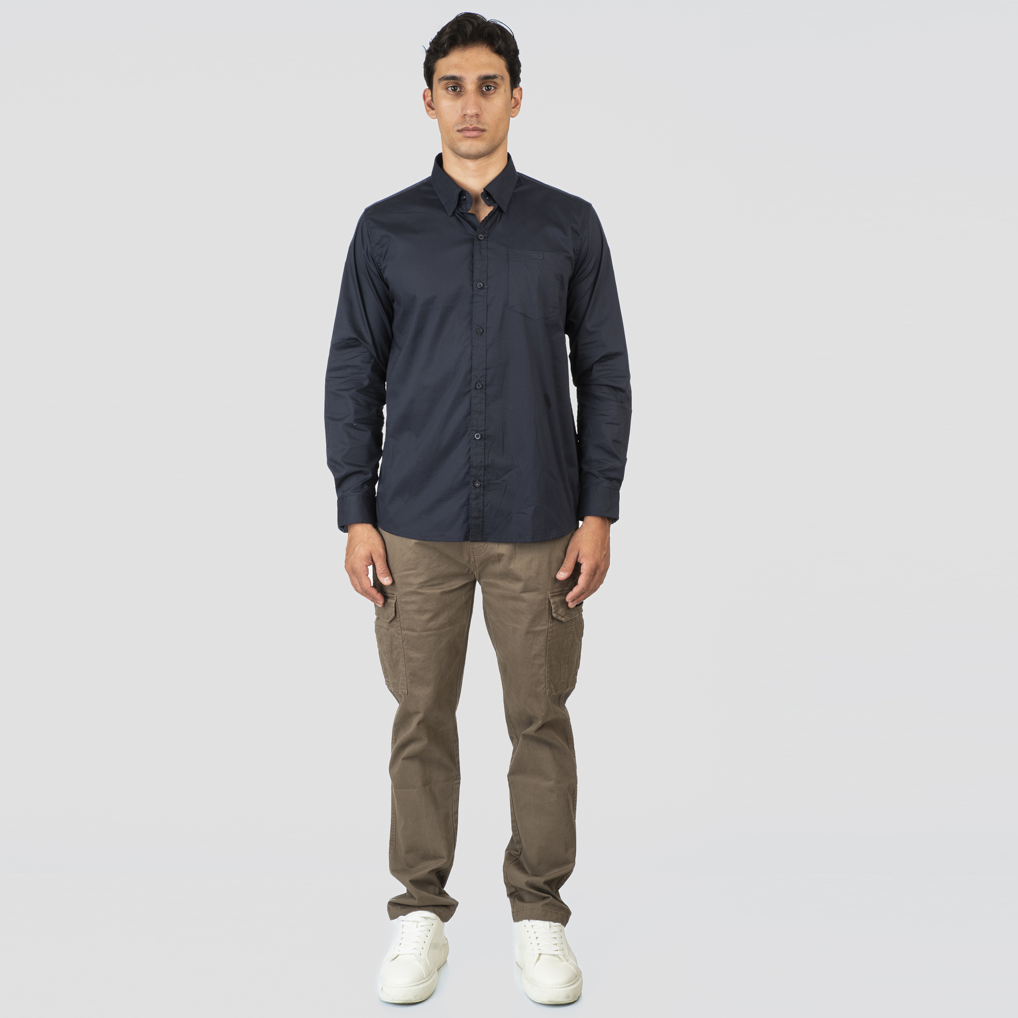 261GS-5072 NOS SHIRTS WITH CHEST POCKET AND DENSE EMBROIDERY NAVY - Image 2